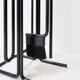 Minimalist black metal fireplace accessory set 'Mace-Line' by Ann Maes - 1970s