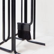 Minimalist black metal fireplace accessory set 'Mace-Line' by Ann Maes - 1970s