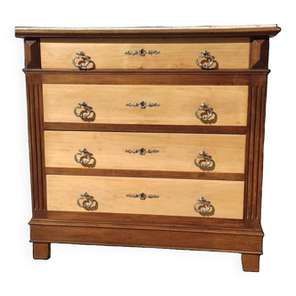 old art deco chest of drawers, white marble top