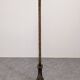 Brutalist floor candle holder in hammered gold steel, Belgium circa 1960.