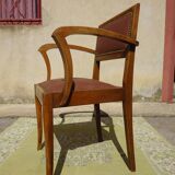 Art Deco bridge chair and 2 matching chairs