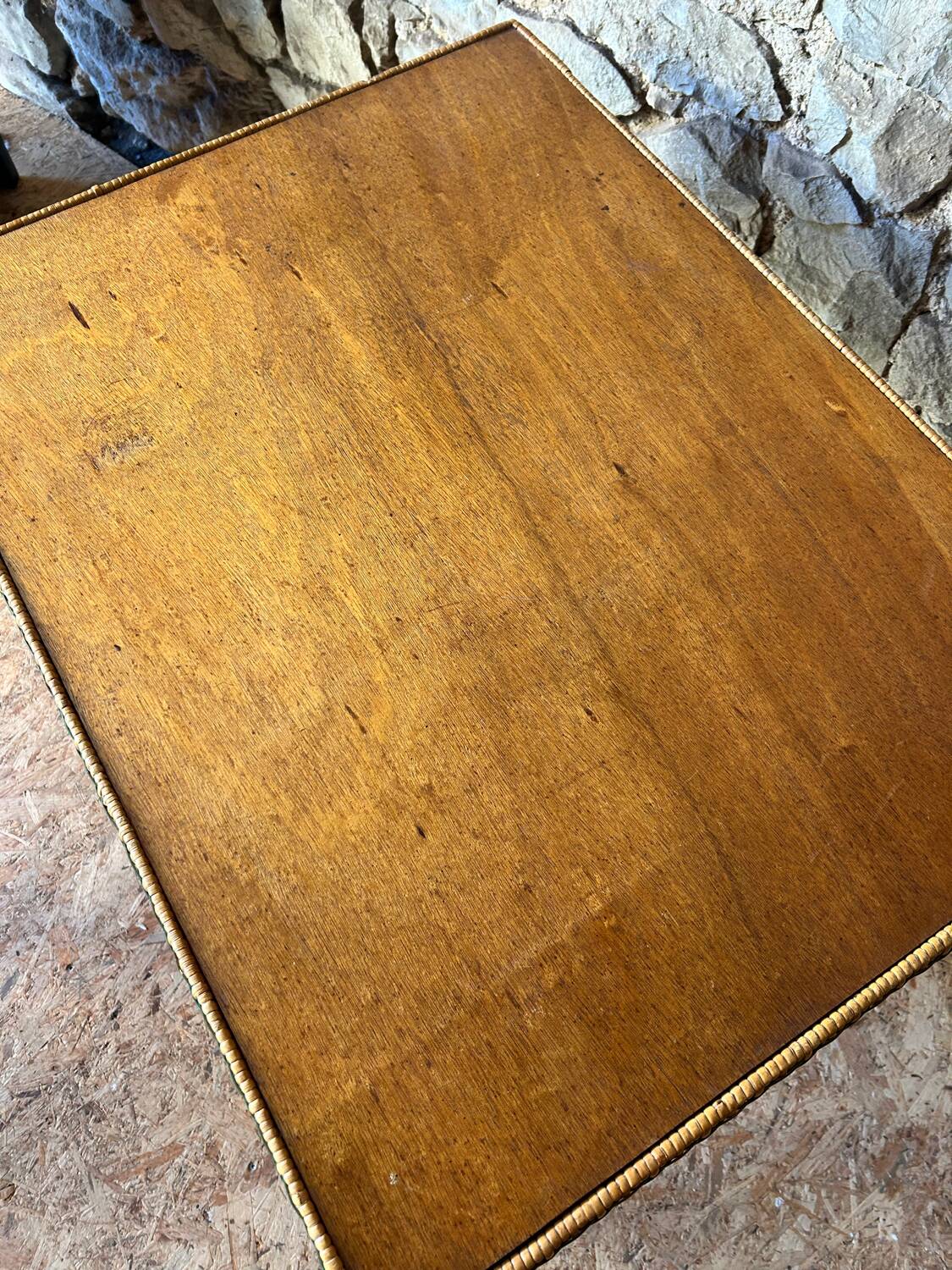 Rattan and wicker table from the 60s/70s