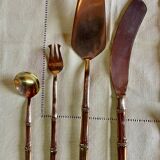 16 Bamboo nickel bronze dessert cutlery