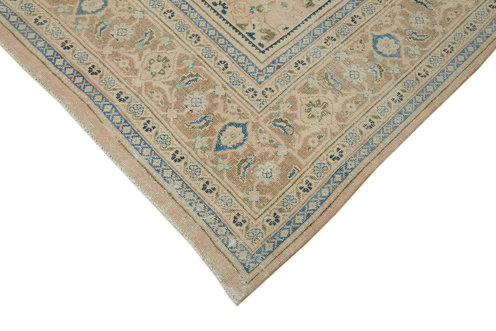Hand-knotted persian antique 1970s 305 cm x 388 cm beige wool carpet