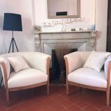 Paire fauteuils tonneau