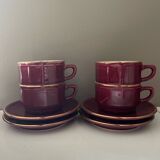 Set of 4 Apilco Bordeaux coffee cups