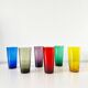 Lot de 6 verres colorés en verre soufflé 1960