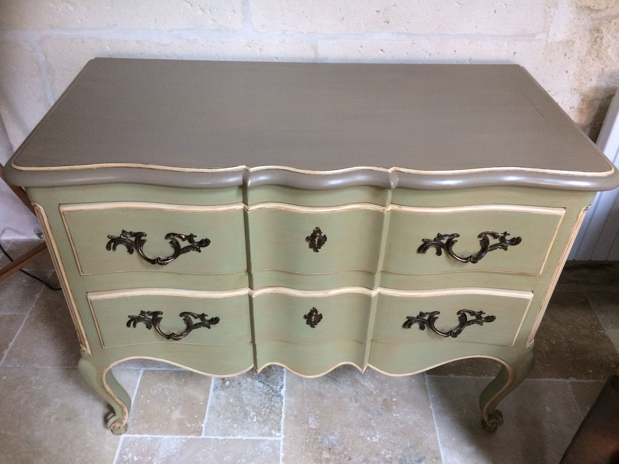 Commode arbalète deux tiroirs