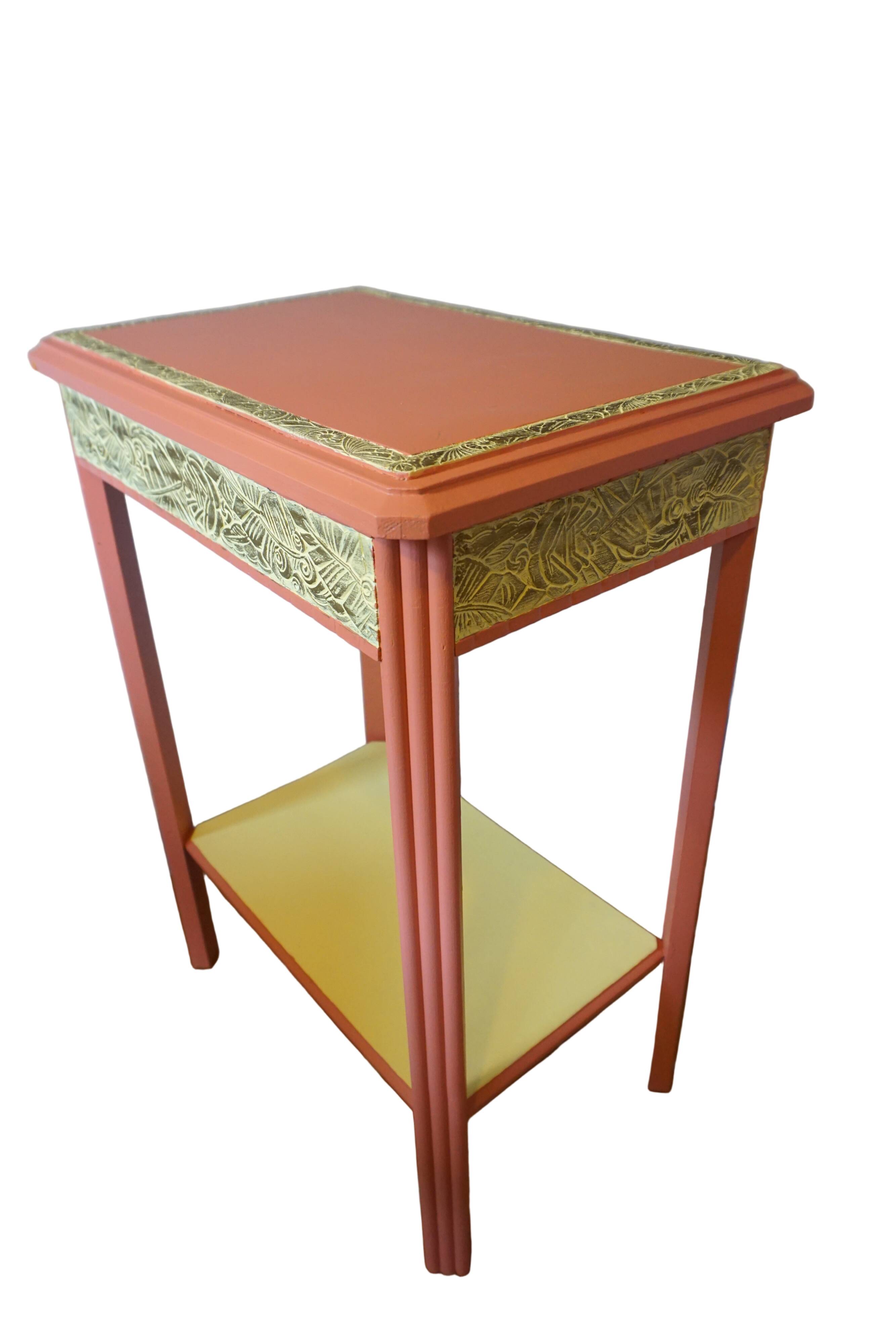 Art Deco painted wood side table - 1930s