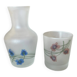 Art Nouveau carafe and night glass