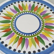 Rare 1950s cake plate villeroy & boch hand painted decor 'karla'