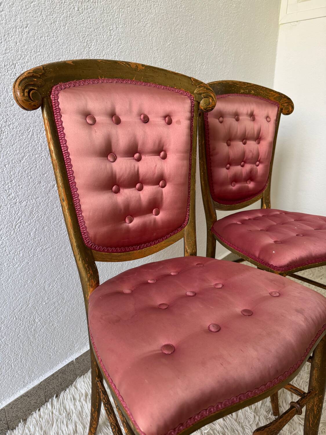 Napoleon 3 Satin Ball Chairs (X2)