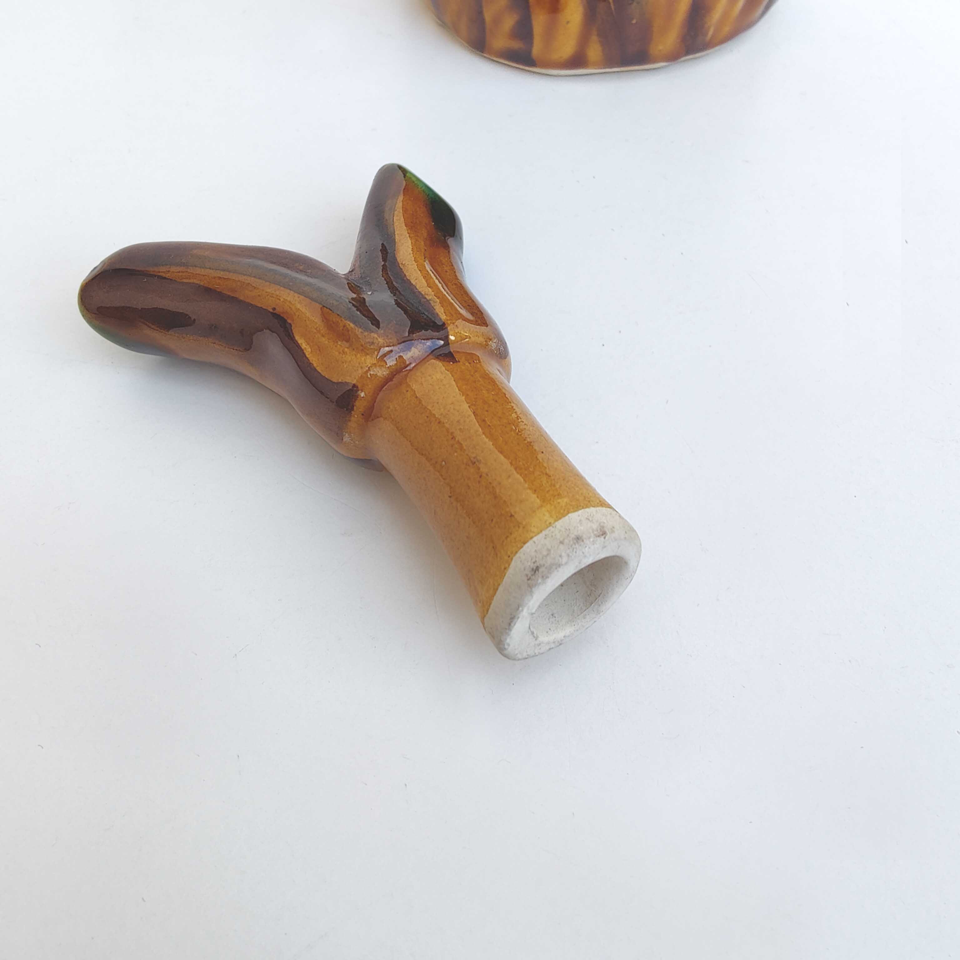 Vallauris ceramic decanter bottle tree trunk style