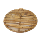 Old round rattan cheese tray