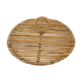Old round rattan cheese tray