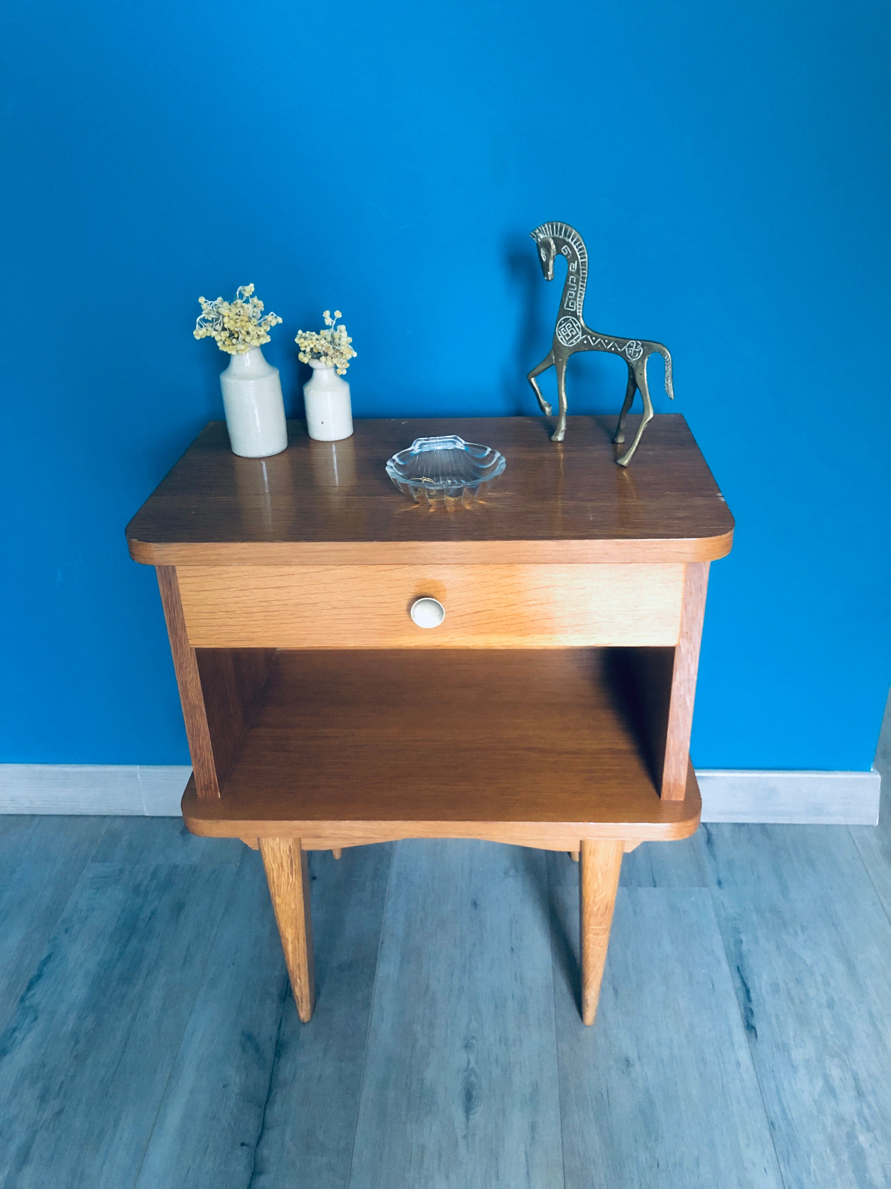 Vintage wooden bedside table