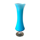Blue opaline vase h37 cm