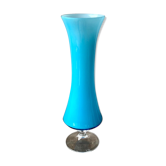 Vase en opaline bleue h37 cm
