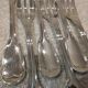 6 silver-plated metal cake forks by Christofle Chinon, 16cm