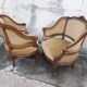 Paire de fauteuils corbeille louis XV en Noyer sculpté