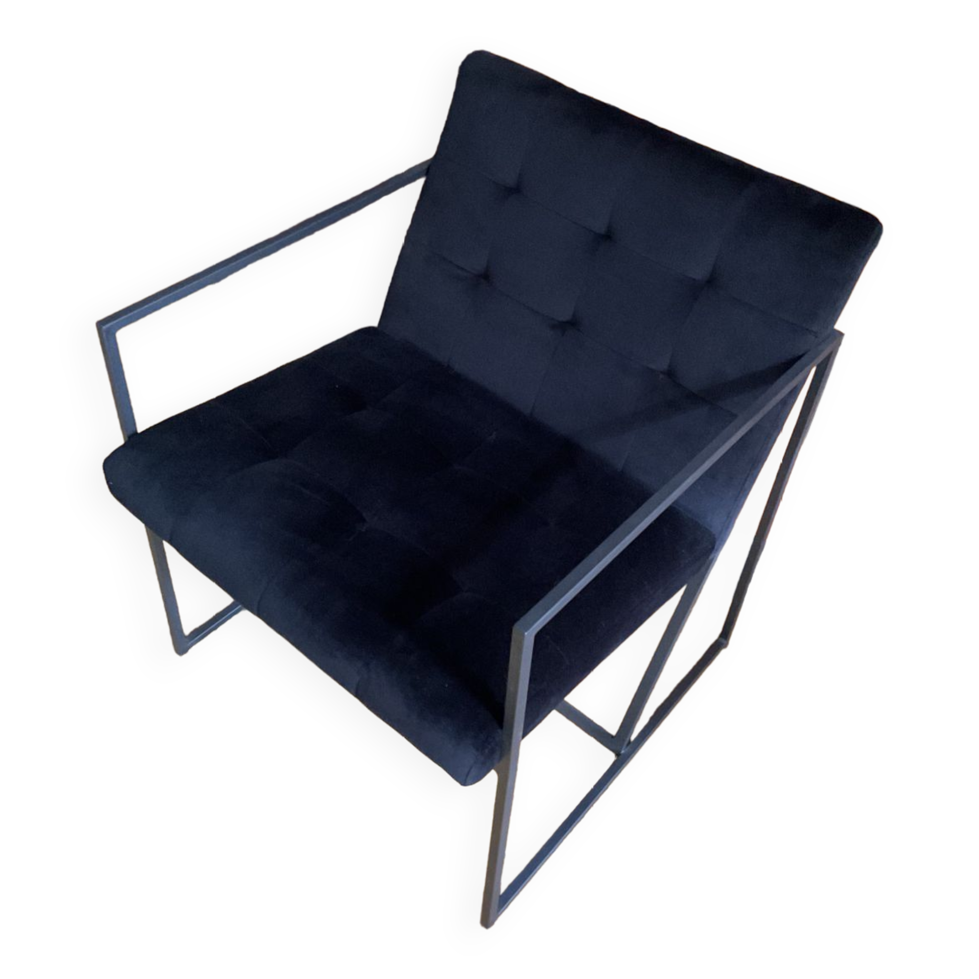 Cube velvet armchair