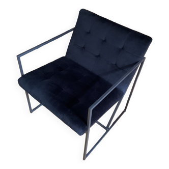 Cube velvet armchair