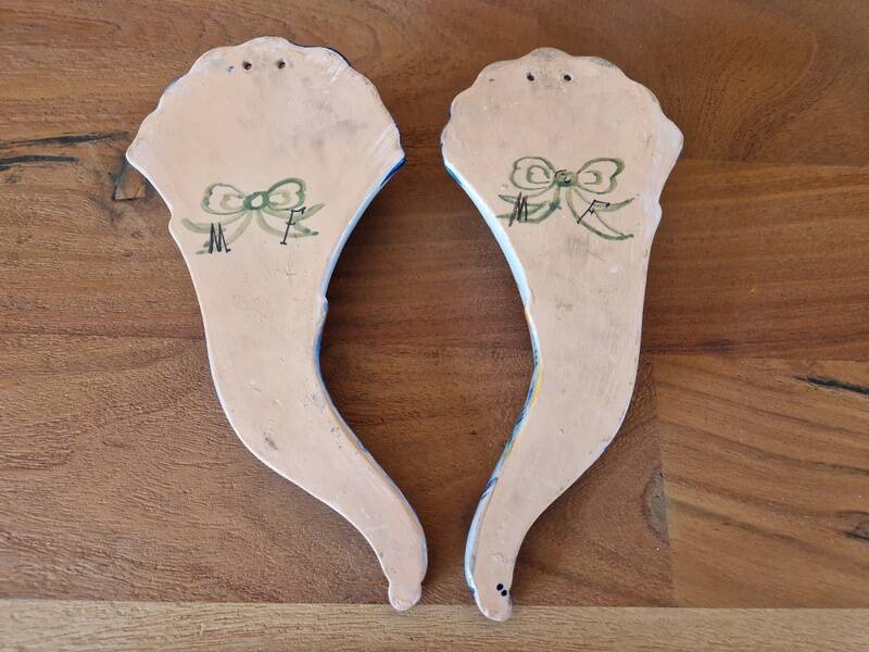 Pair of bouquet holders in Nevers earthenware - By Marest Frères