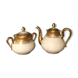 Cafetière et sucrier - porcelaine limoges