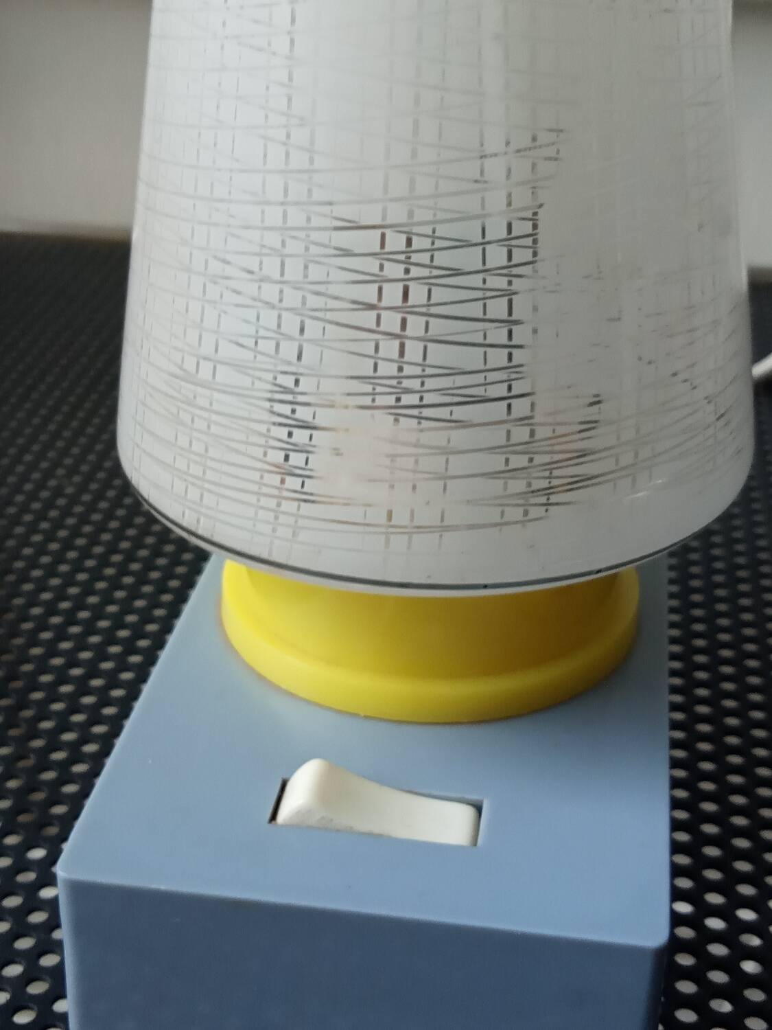 Plastic and glass bedside lamp from the 50s/60s