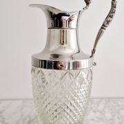 Carafe en verre et métal argenté