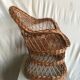 Ancien fauteuil enfant osier tressé vintage