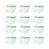 Lot de 12 tasses en porcelaine blanche de Lubiana, Pologne années 1960