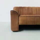 Mid-Century Swiss Cognac Leather DeSede DS-44  Extendable 2-seater Sofa by DeSede 1970s.