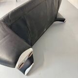 Old 2/3 seater lounge sofa designed by Jan Armgardt for Leolux in black leather