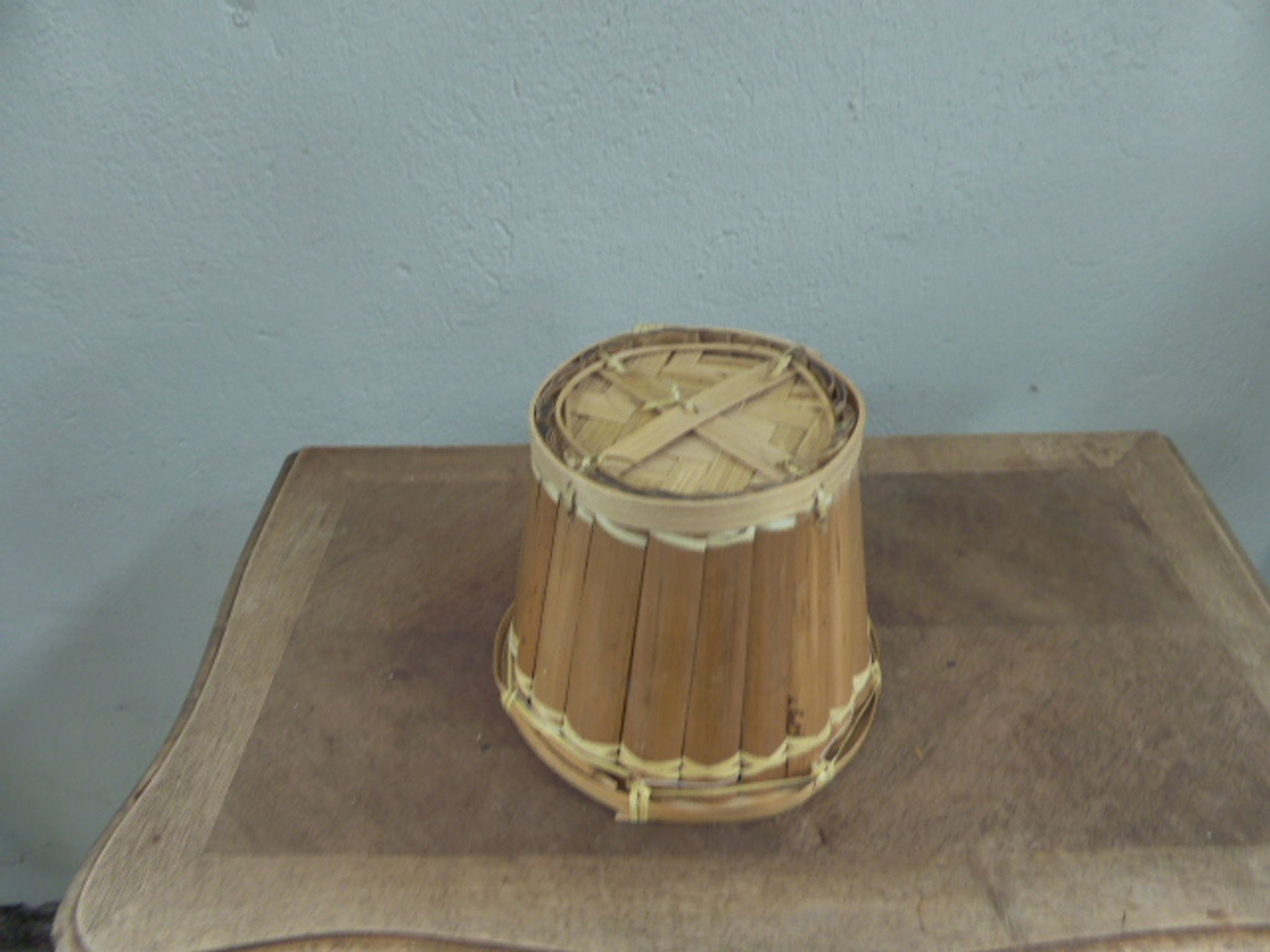 Cache pot bambou vintage 1970