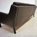 Scandinavian chocolate leather sofa