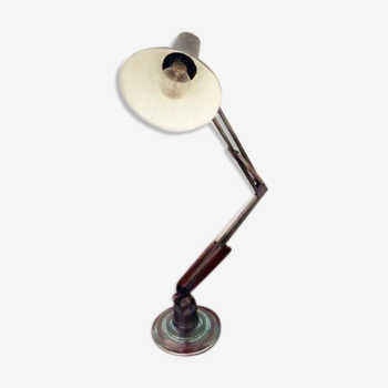 Lampe de bureau en métal gris industriel vintage