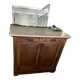 Antique sideboard chest of drawers in oak wood and marble top