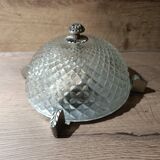 Diamond point ceiling light and chrome, mid-century