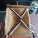 Small chandelier 1960 1970 canvas jute wood Scandinavian style