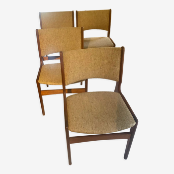 Lot de 4 chaises scandinaves en teck