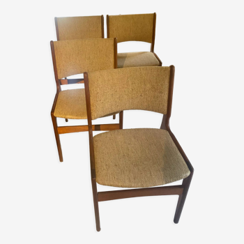 Set of 4 Scandinavian teak chairs