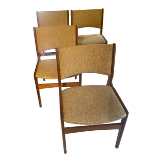 Set of 4 Scandinavian teak chairs