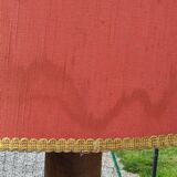 Floor lamp with shelf of the 40s/50s in beech lampshade red fabric