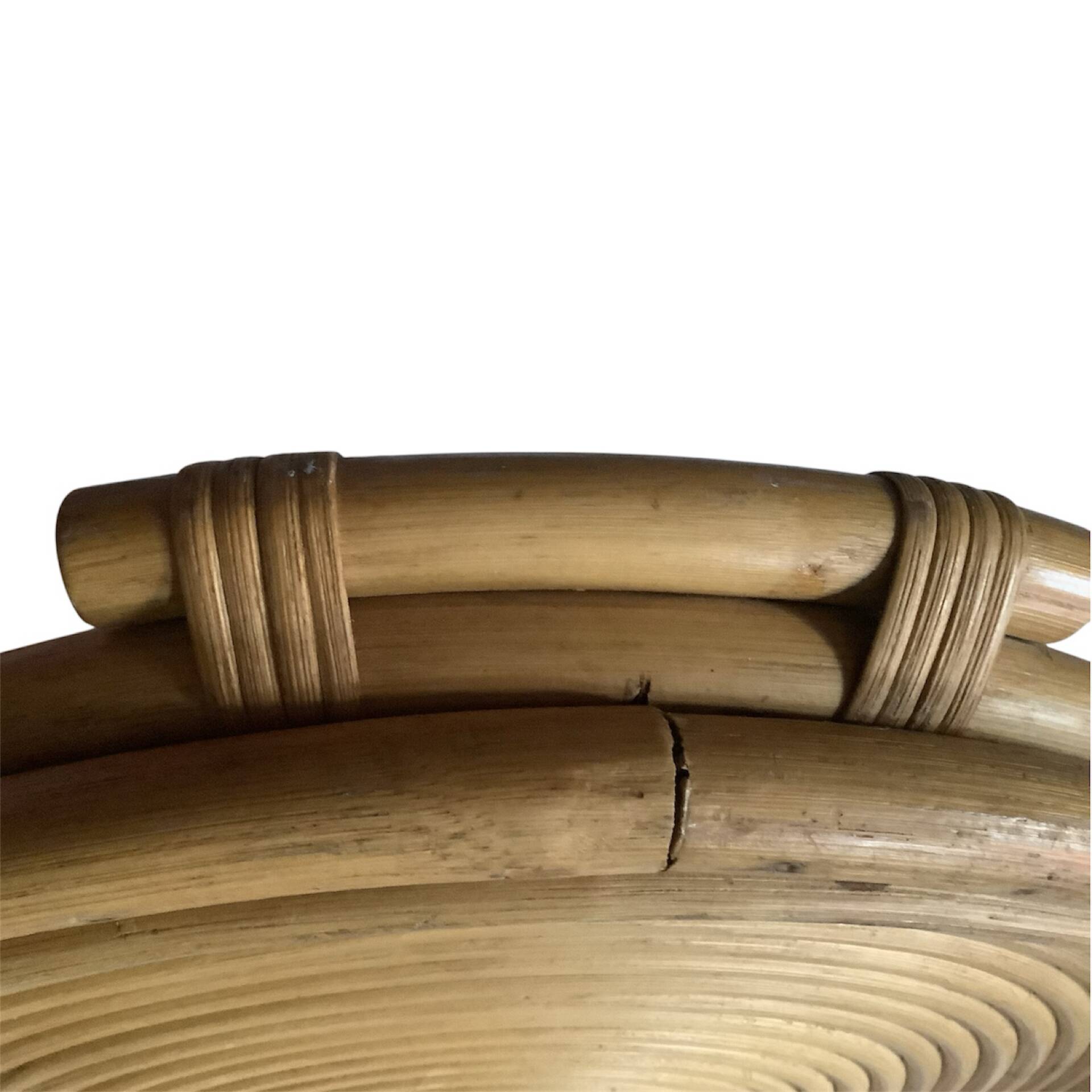 Spiral rattan vintage plateau – Large model 41 cm