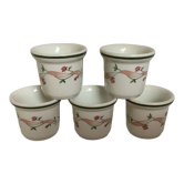 5 coquetiers fleurs roses made in England