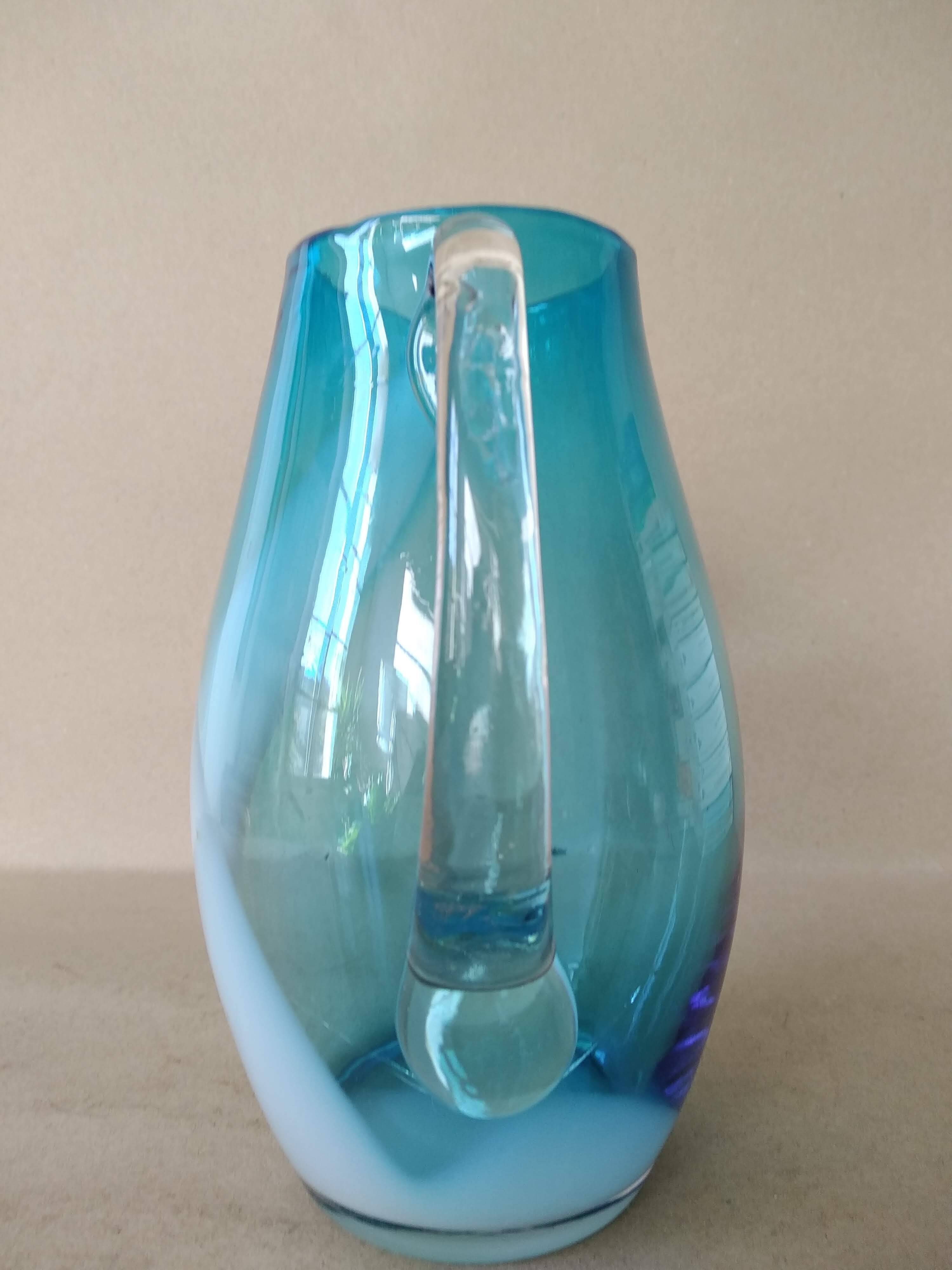 DLG Murano blown glass pitcher