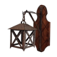 Wall lamp in wrought iron and old wood