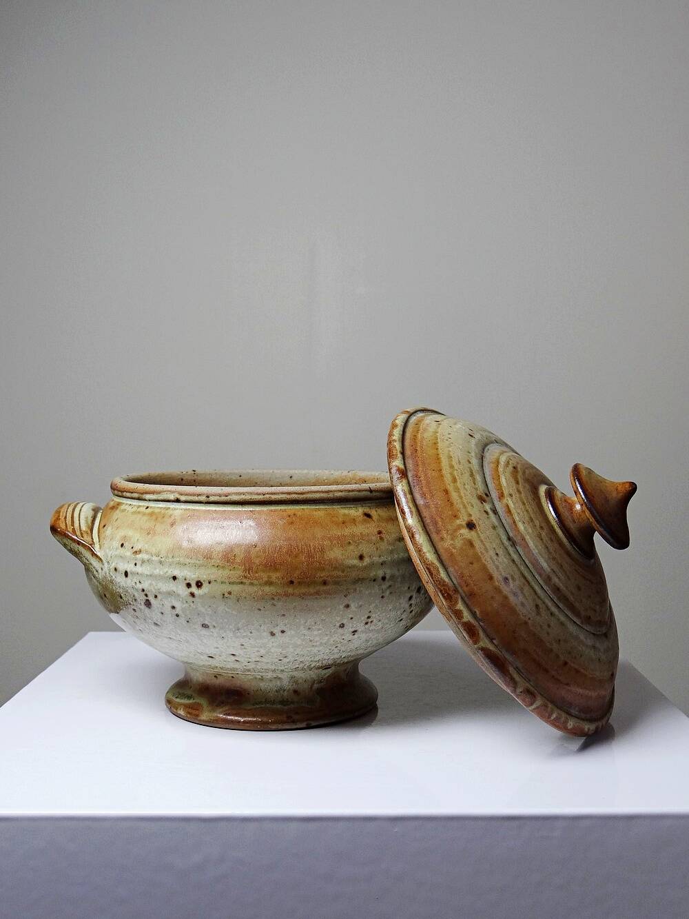 Glazed stoneware pot, Prudhomme La Borne vintage 60s-70s