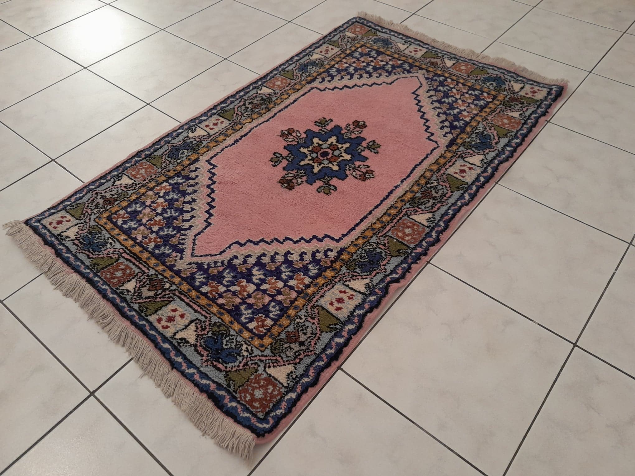 Set of 2 Berber carpets handmade bed descents